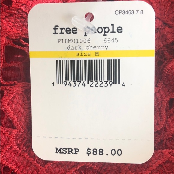 FREE PEOPLE Adella Lace Mini Dress Dark Cherry - Picture 14 of 14